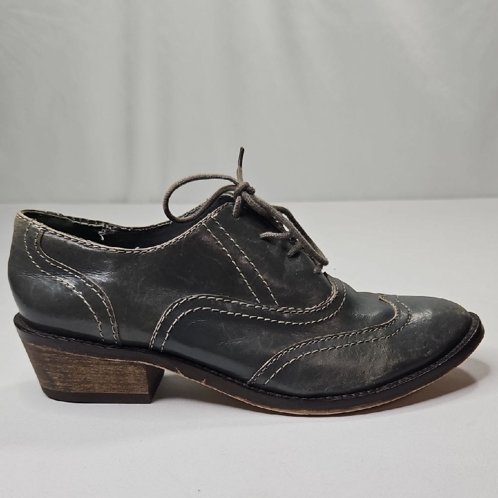 Asos Gray Leather Lace Up Loafers Size 5